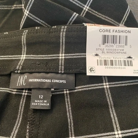 NWT Inc Capri Cut Cropped Checkered Trouser Size12 - Picture 5 of 6